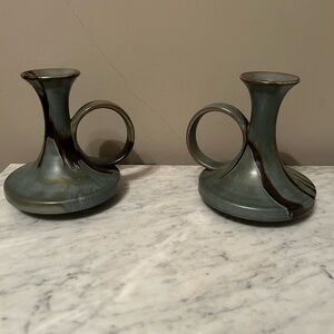 Vintage Blue Mountain Pottery Candle Holders
